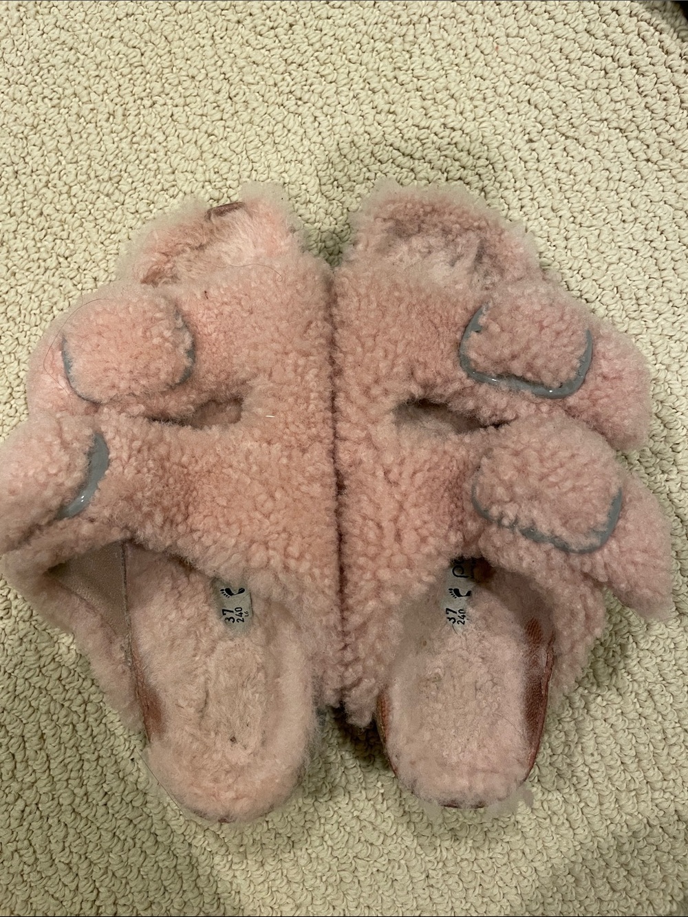 Papillio Pink Fuzzy Slide Sandals